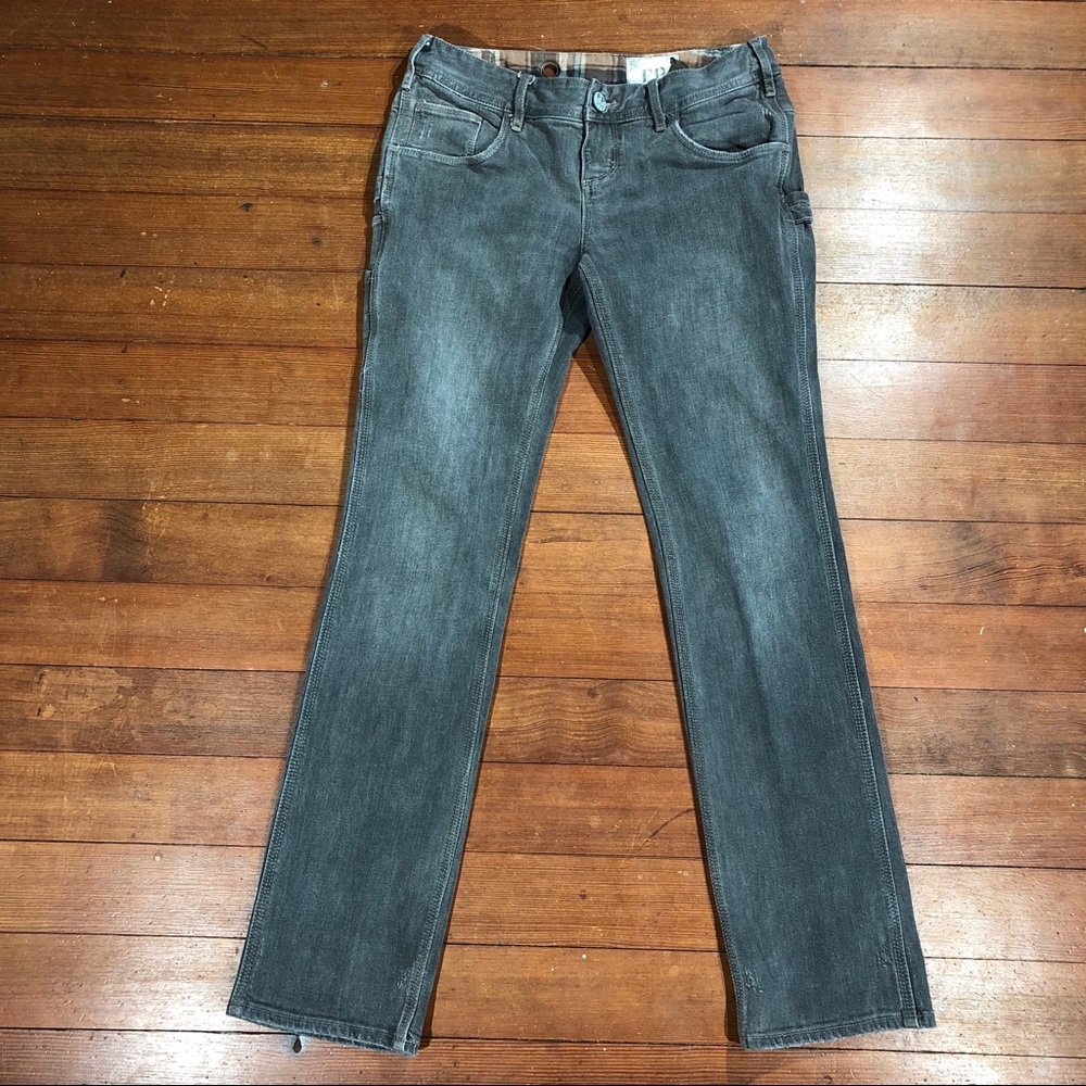 Free People Gray Straight Jeans
